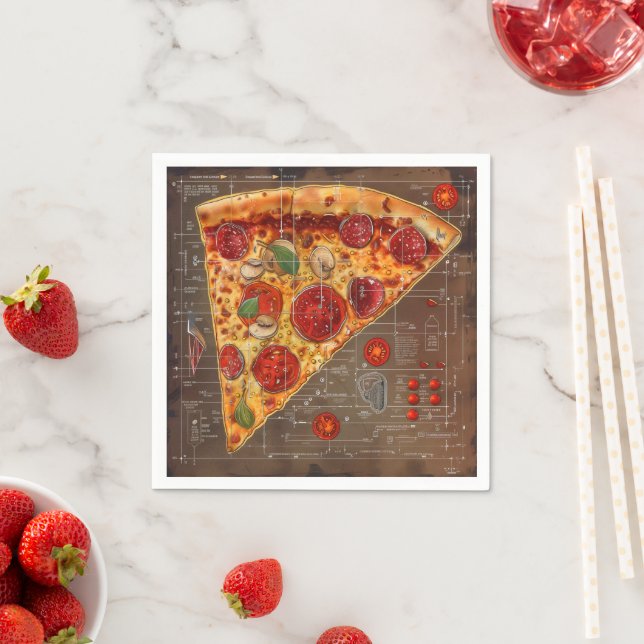 Pizza Modern Blueprint Serviette (Beispiel)