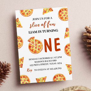 Pizza moderne Invitation premier anniversaire
