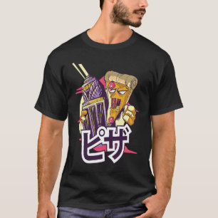 Pizza Monster Japanisch Kaiju niedlich Bizarre T-Shirt