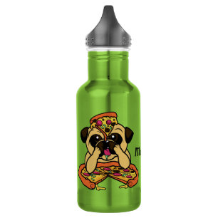 Pizza Mops individuelle Name Wasserflaschen Trinkflasche