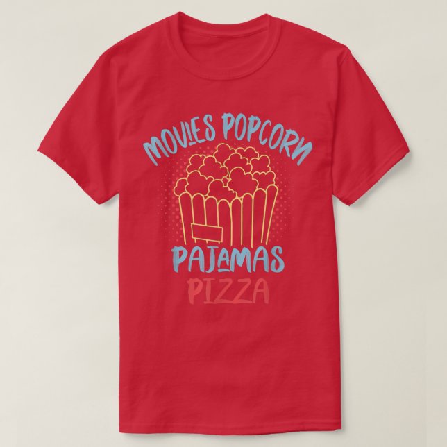 Pizza Movie Lover Popcorn T-Shirt (Design vorne)