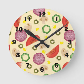 Pizza Muster 2 Runde Wanduhr