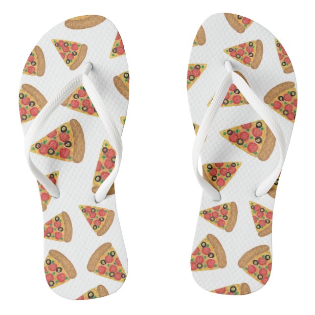 Pizza-Muster Flip Flops (Fußbett)