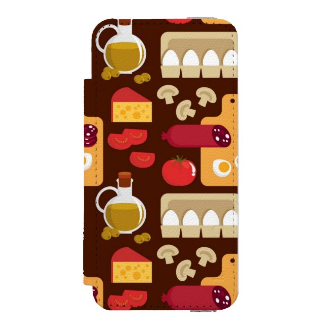 Pizza-Muster Incipio iPhone Geldbeutel-Hülle (Folio Vorderseite)