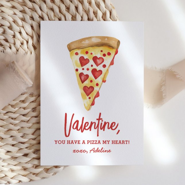 Pizza My Heart Kids Valentinstag Mitteilungskarte (Von Creator hochgeladen)