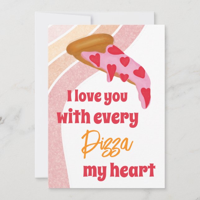 Pizza My Heart Niedlich Valentinstag Feiertagskarte (Vorderseite)