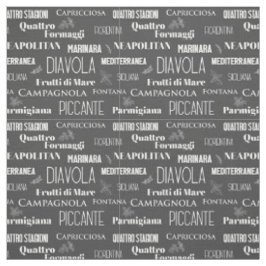 Pizza Names Typographic Italian Kitchen Koch Stoff