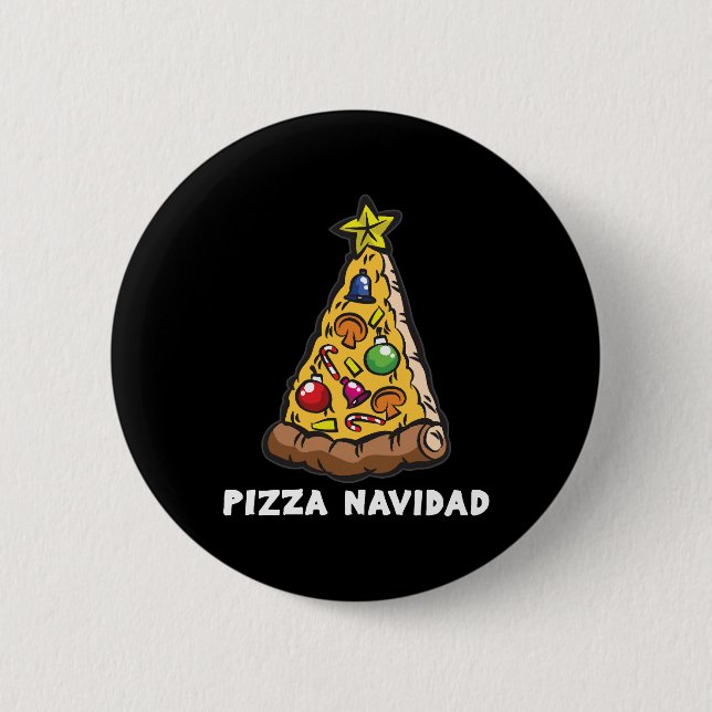 PIZZA NAVIDAD Spaß Button (Vorderseite)