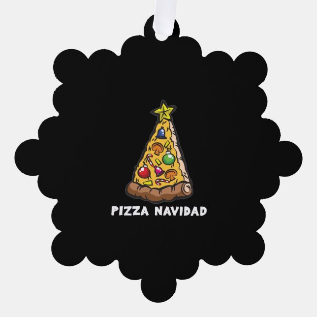 PIZZA NAVIDAD Spaß Ornament Karte (Vorderseite)