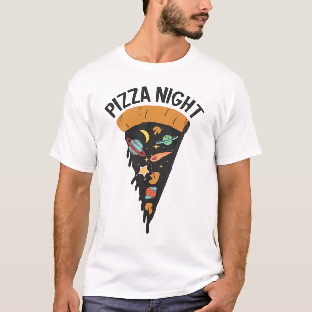 Pizza Night Space T-Shirt (Vorderseite)