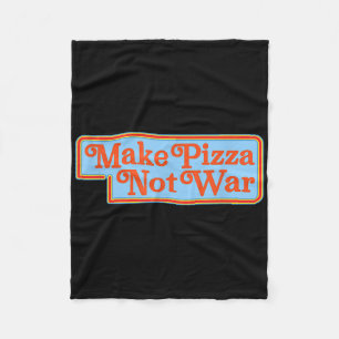 Pizza not War Shirt Funny 80er Retro Peace Ant Fleecedecke