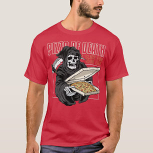 Pizza of Death Pie bis ich Grim Sensenmann Pizza D T-Shirt