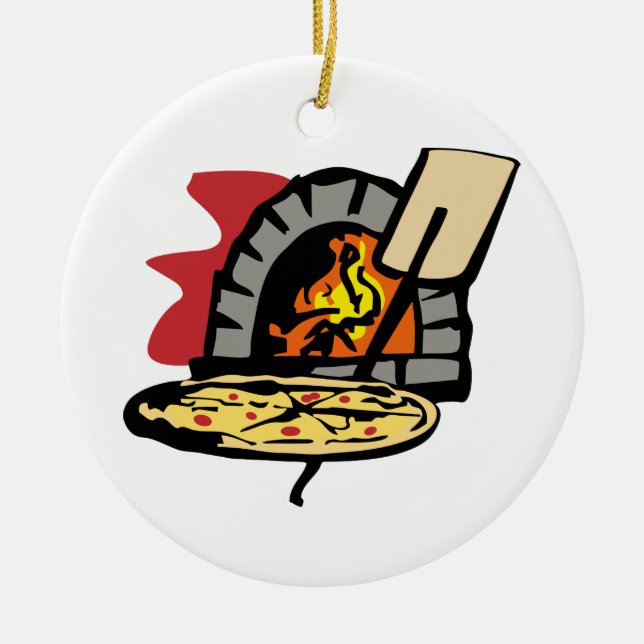 Pizza Oven Keramik Ornament (Vorne)