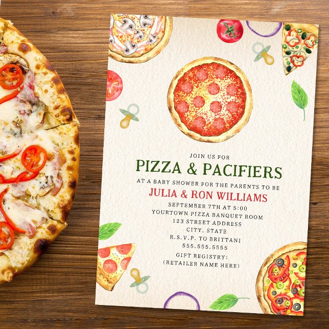 Pizza + Pacificateurs Baby shower Invitation (Créateur téléchargé)