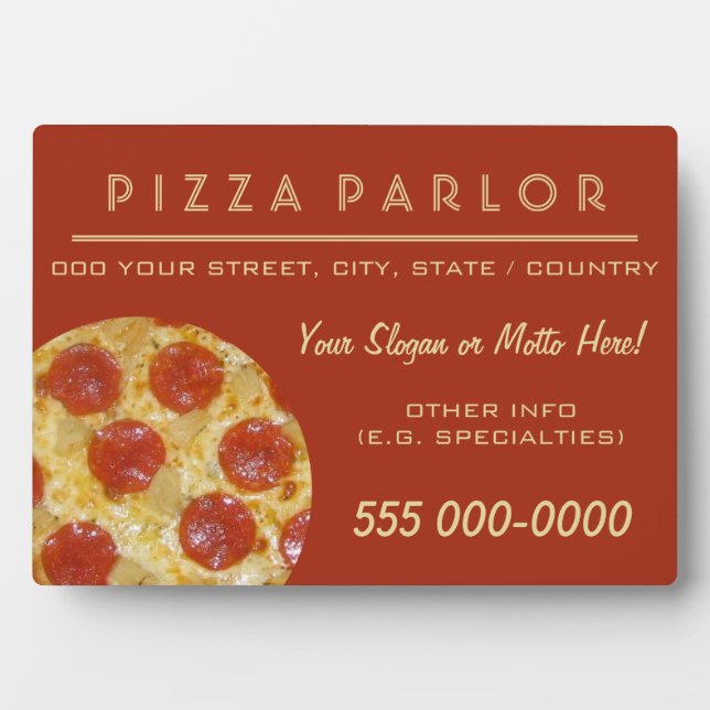 Pizza Parlor Zollplakette Fotoplatte (Vorderseite)