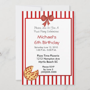 Pizza Party Anniversaire Invitation