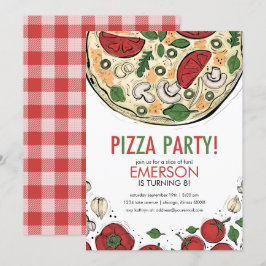 Pizza Party Anniversaire Invitation
