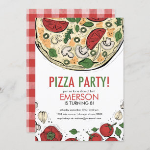 Pizza Party Anniversaire Invitation