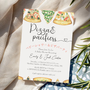 Pizza Party Baby Dusche Whimsical Slice Lässig Einladung