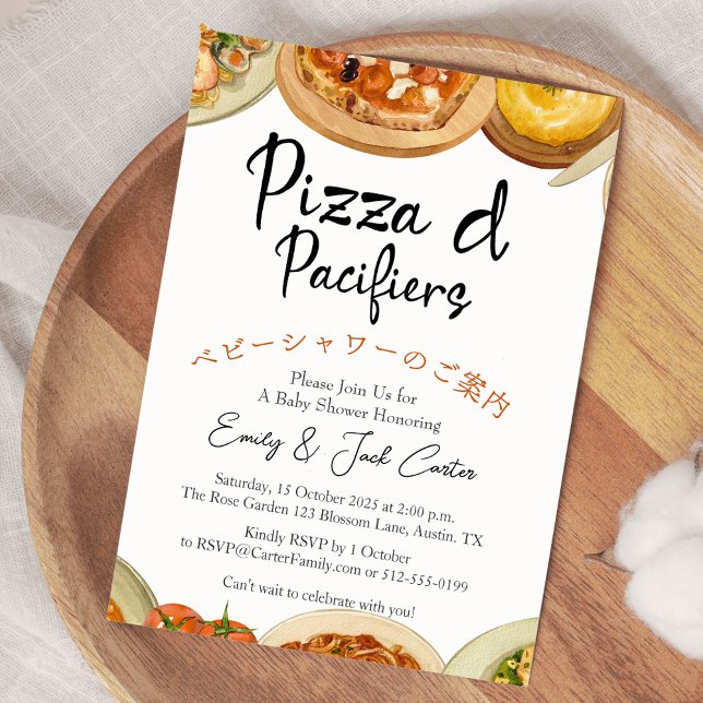 Pizza Party Babydusche Italienische Küche Einladung (Von Creator hochgeladen)