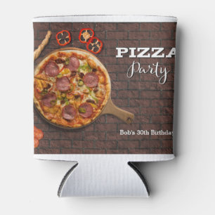 Pizza Party Birthday Adult Gästebuch Dosenkühler