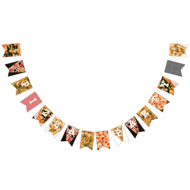 Pizza Party Birthday Flag Banner (Alle)