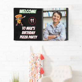 Pizza Party Birthday Fun Pizza Slice Kids Photo Banner