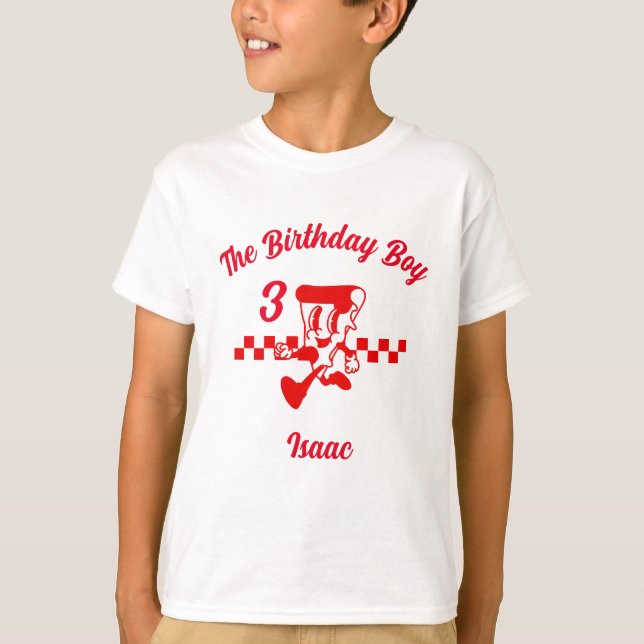 Pizza Party Birthday Kids Tshirt (Vorderseite)