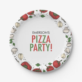 Pizza Party Birthday Paper Plate Pappteller