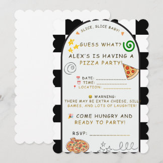 Pizza-Party-Einladung – Lustiges Scheiben-Design f