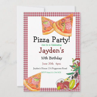 Pizza-Party Einladung, Pizza-Einladung, 12x18 Einladung