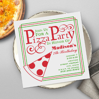 Pizza Party Geburtstag Einladung
