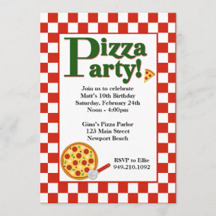 Pizza Party Geburtstag Einladung