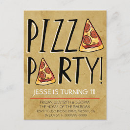 PIZZA PARTY GEBURTSTAGLICHE EINLADUNG FÜR KINDER