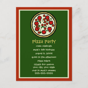 Pizza Party Geburtstagsfeier Einladung