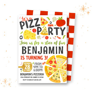 Pizza Party Geburtstagsfeier Einladung