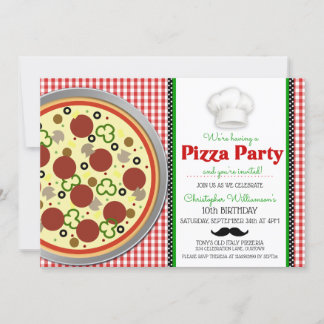 Pizza Party Geburtstagsfeier Einladung