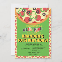 Pizza Party Geburtstagsfeierlichkeiten Einladung