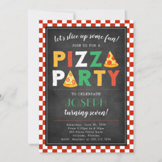 Pizza Party Geburtstagsparty Einladung