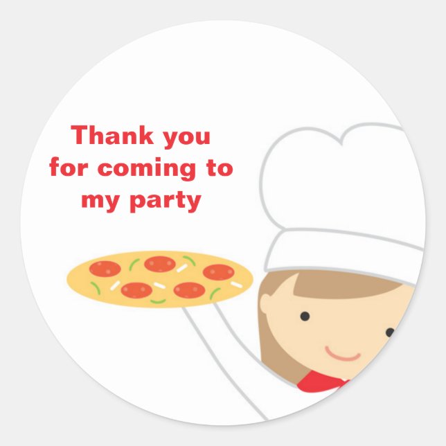 Pizza Party Girl Stickers (Vorderseite)