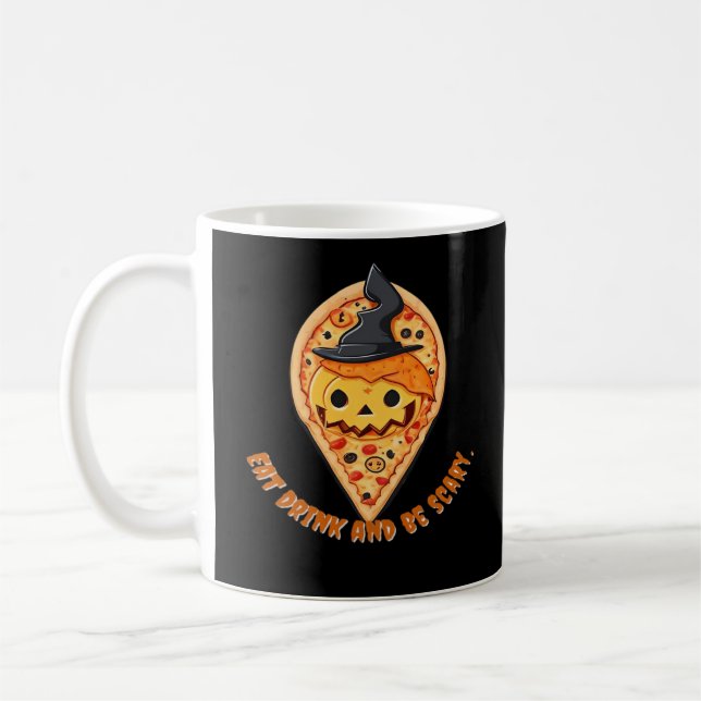 Pizza-Party Halloween-Kürbis-Hexenhut Essential Kaffeetasse (Links)