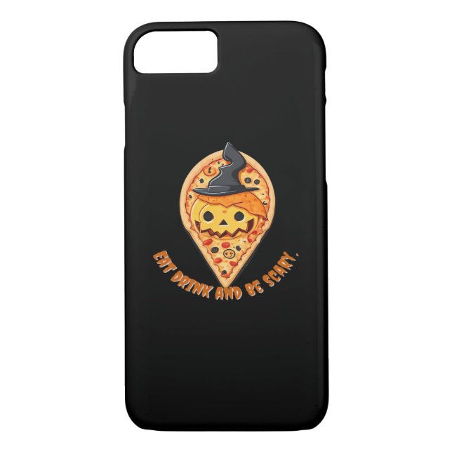 Pizza Party Halloween Pumpkin Witch Hat Essential Case-Mate iPhone Hülle (Rückseite)