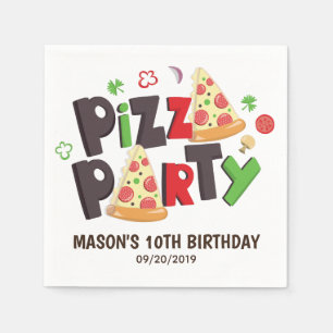 Pizza-Party im modernen Stil Serviette
