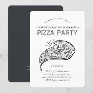 Pizza-Party im Vintage-Stil   Einladung zur Hausei