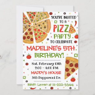 Pizza Party Invitation Pizza Anniversaire Pizza Pa