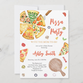 Pizza Party Invitation Pizza Birthday Party Einladung
