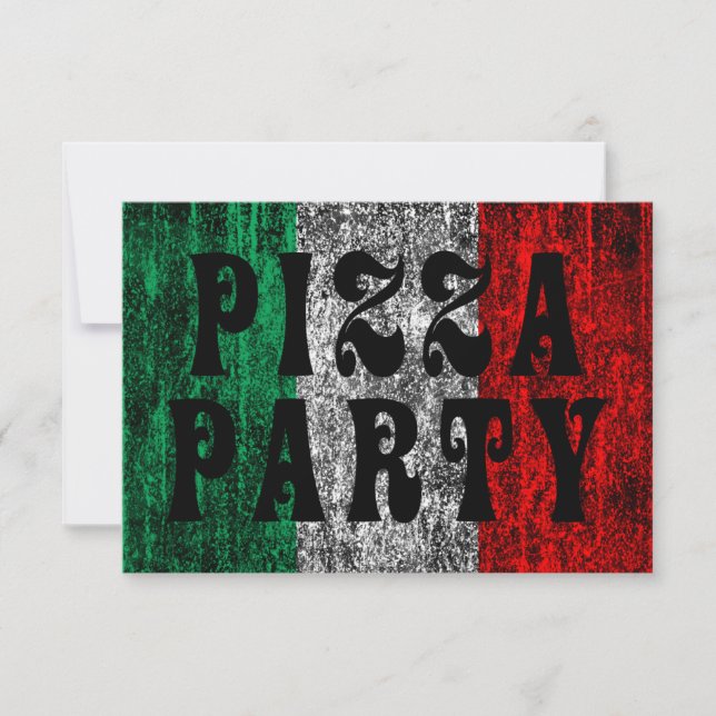 Pizza-Party (italienische Flagge) Einladung (Vorderseite)