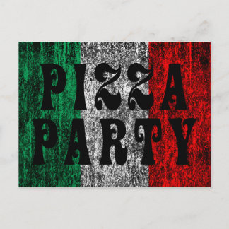 Pizza-Party (italienische Flagge) Einladungspostkarte