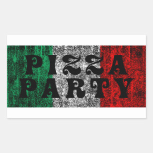 Pizza-Party (italienische Flagge) Rechteckiger Aufkleber