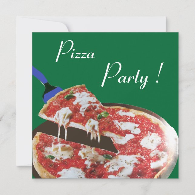 PIZZA PARTY, ITALIENISCHE KÜCHE Abendessen, Brunch Einladung (Vorderseite)